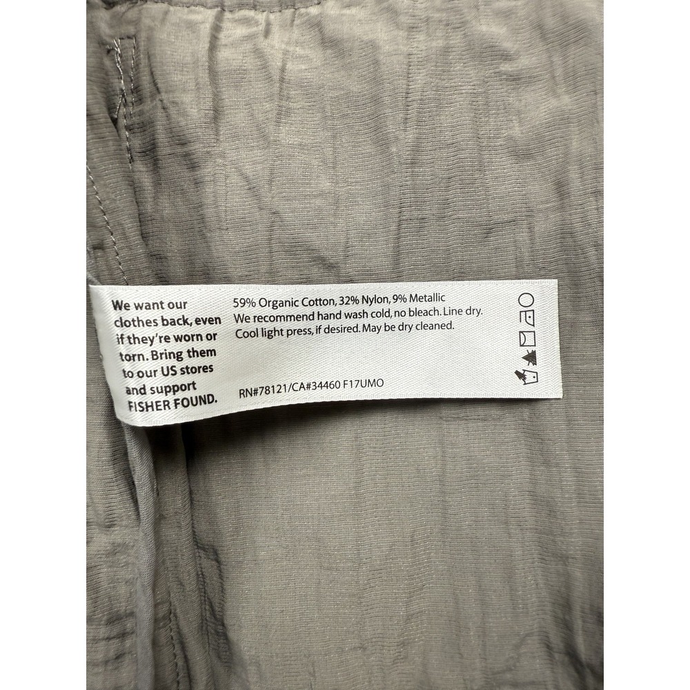 Eileen Fisher Jacket Womens Medium Metallic Organic Cotton Blend Utility Parka - Picture 16 of 16